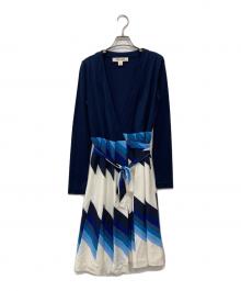 DIANE VON FURSTENBERG（ダイアンフォンファステンバーグ）の古着「ラップワンピース」｜ネイビー