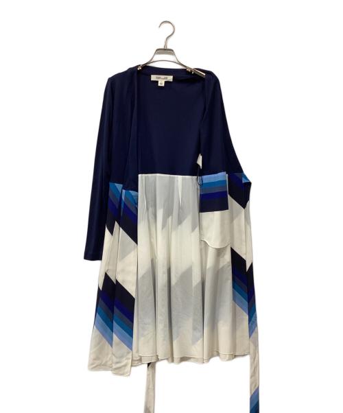 DIANE VON FURSTENBERG（ダイアンフォンファステンバーグ）DIANE VON FURSTENBERG (ダイアンフォンファステンバーグ) ラップワンピース ネイビー サイズ:6の古着・服飾アイテム