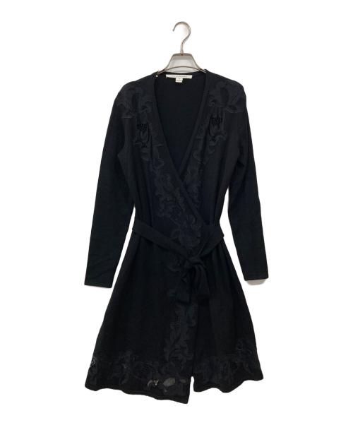 DIANE VON FURSTENBERG（ダイアンフォンファステンバーグ）DIANE VON FURSTENBERG (ダイアンフォンファステンバーグ) ニットラップワンピース ブラック サイズ:Mの古着・服飾アイテム
