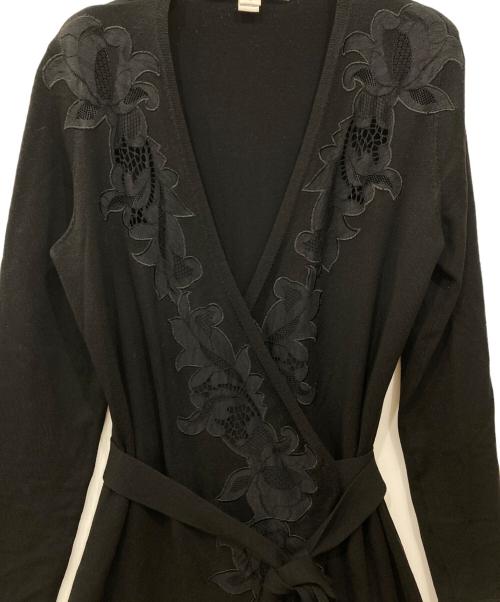DIANE VON FURSTENBERG（ダイアンフォンファステンバーグ）DIANE VON FURSTENBERG (ダイアンフォンファステンバーグ) ニットラップワンピース ブラック サイズ:Mの古着・服飾アイテム