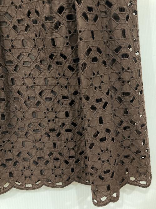 ANAYI（アナイ）ANAYI (アナイ) カットワークノースリーブワンピース ブラウン サイズ:36 未使用品の古着・服飾アイテム