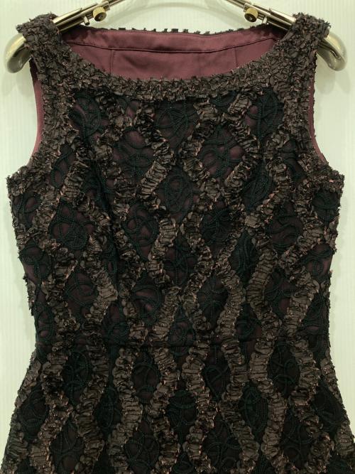 ANAYI（アナイ）ANAYI (アナイ) タフタコードレース ワンピース ブラック×レッド サイズ:38の古着・服飾アイテム