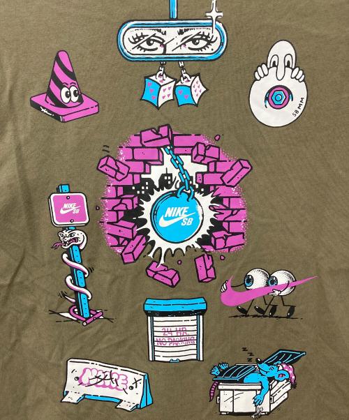 NIKE SB（ナイキエスビー）NIKE SB (ナイキエスビー) プリントTシャツ カーキ サイズ:XXLの古着・服飾アイテム