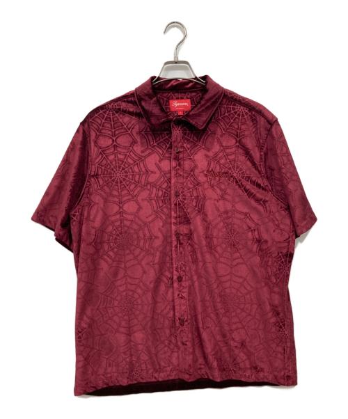 SUPREME（シュプリーム）Supreme (シュプリーム) スパイダー ウェブ ベルベットシャツ ボルドー サイズ:Lの古着・服飾アイテム