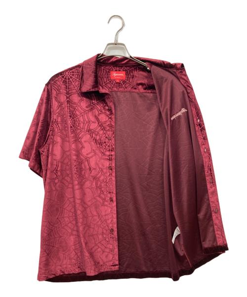 SUPREME（シュプリーム）Supreme (シュプリーム) スパイダー ウェブ ベルベットシャツ ボルドー サイズ:Lの古着・服飾アイテム