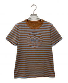 TORY BURCH（トリーバーチ）の古着「ボーダーTシャツ」｜グレー×ブラウン