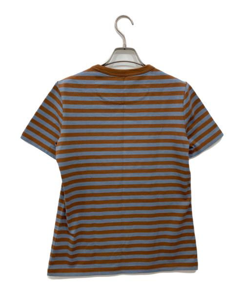 TORY BURCH（トリーバーチ）TORY BURCH (トリーバーチ) ボーダーTシャツ グレー×ブラウン サイズ:Sの古着・服飾アイテム