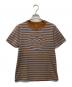 TORY BURCH（トリーバーチ）の古着「ボーダーTシャツ」｜グレー×ブラウン