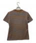 TORY BURCH (トリーバーチ) ボーダーTシャツ グレー×ブラウン サイズ:S：6000円