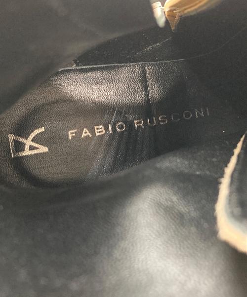 FABIO RUSCONI（ファビオルスコーニ）FABIO RUSCONI (ファビオルスコーニ) サイドジップレースアップブーツトラックソールブーツ ブラック×ベージュ サイズ:37の古着・服飾アイテム