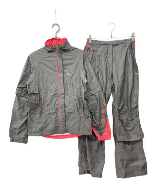 PUMA（プーマ）PUMA (プーマ) セットアップナイロンジャケット ピンク×グレー サイズ:Mの古着・服飾アイテム