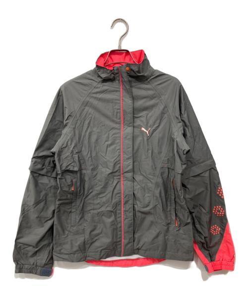 PUMA（プーマ）PUMA (プーマ) セットアップナイロンジャケット ピンク×グレー サイズ:Mの古着・服飾アイテム