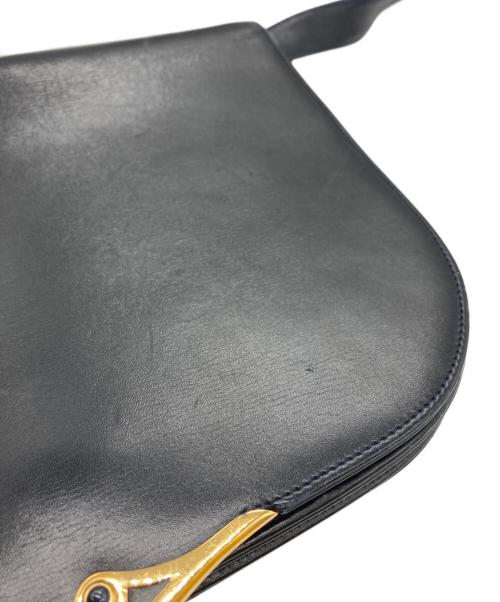 Cartier（カルティエ）Cartier (カルティエ) レザーショルダーバッグ ブラックの古着・服飾アイテム