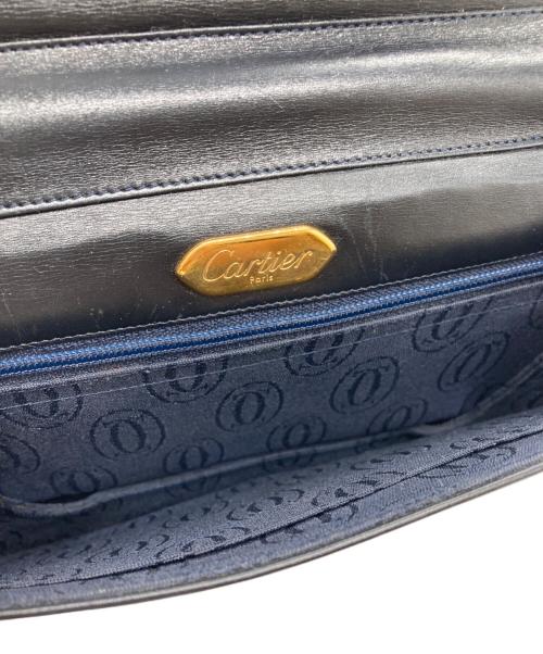 Cartier（カルティエ）Cartier (カルティエ) レザーショルダーバッグ ブラックの古着・服飾アイテム