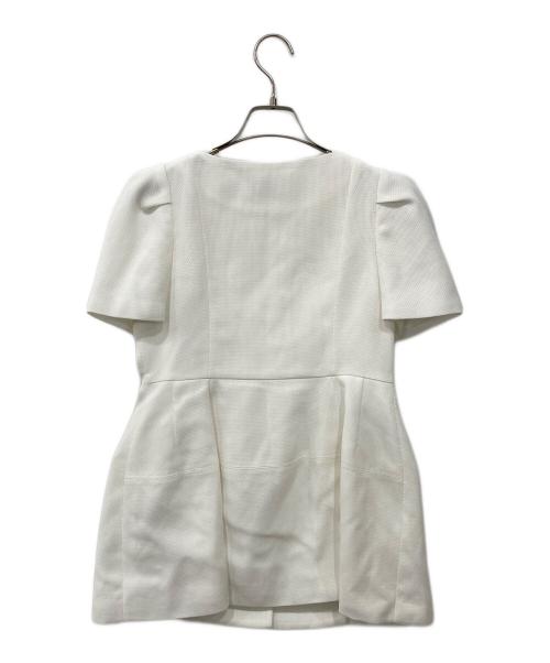 CELFORD（セルフォード）CELFORD (セルフォード) からみ織ペプラムジャケット ホワイト サイズ:36の古着・服飾アイテム
