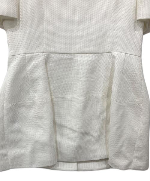 CELFORD（セルフォード）CELFORD (セルフォード) からみ織ペプラムジャケット ホワイト サイズ:36の古着・服飾アイテム