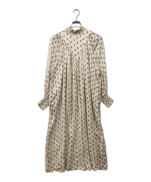 freada（フリーダ）freada (フリーダ) チューリップ ワンピース ホワイト×ブラウン サイズ:Freeの古着・服飾アイテム