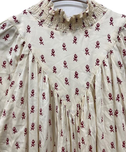 freada（フリーダ）freada (フリーダ) チューリップ ワンピース ホワイト×ブラウン サイズ:Freeの古着・服飾アイテム