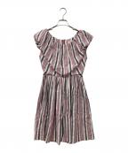 Vivienne Westwood RED LABELヴィヴィアンウエストウッドレッドレーベル）の古着「ストライプワンピース」｜ピンク×グレー