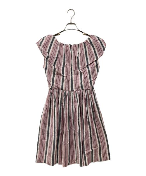 Vivienne Westwood RED LABEL（ヴィヴィアンウエストウッドレッドレーベル）Vivienne Westwood RED LABEL (ヴィヴィアンウエストウッドレッドレーベル) ストライプワンピース ピンク×グレー サイズ:2の古着・服飾アイテム