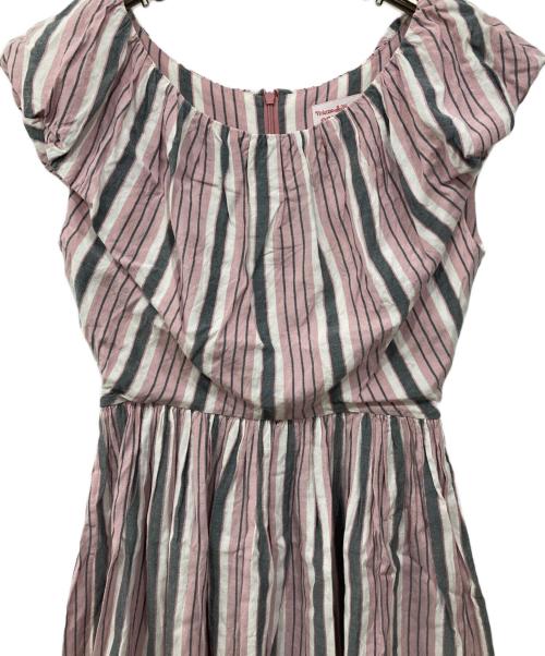 Vivienne Westwood RED LABEL（ヴィヴィアンウエストウッドレッドレーベル）Vivienne Westwood RED LABEL (ヴィヴィアンウエストウッドレッドレーベル) ストライプワンピース ピンク×グレー サイズ:2の古着・服飾アイテム