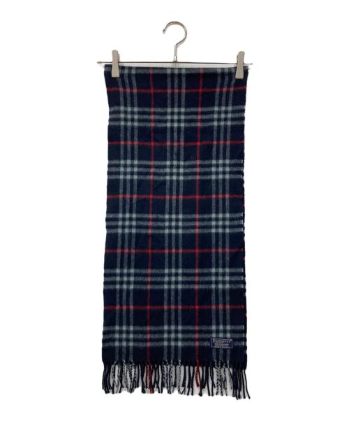 Burberry's（バーバリーズ）Burberry's (バーバリーズ) カシミヤマフラー ネイビーの古着・服飾アイテム