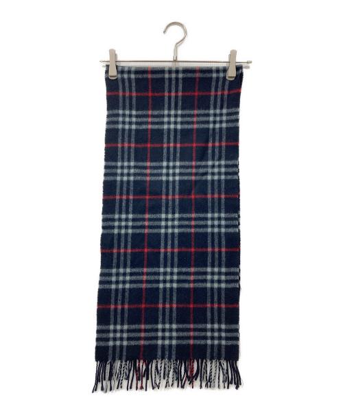 Burberry's（バーバリーズ）Burberry's (バーバリーズ) カシミヤマフラー ネイビーの古着・服飾アイテム