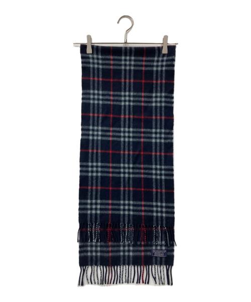 Burberry's（バーバリーズ）Burberry's (バーバリーズ) カシミヤマフラー ネイビーの古着・服飾アイテム