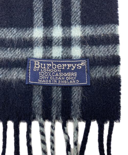 Burberry's（バーバリーズ）Burberry's (バーバリーズ) カシミヤマフラー ネイビーの古着・服飾アイテム