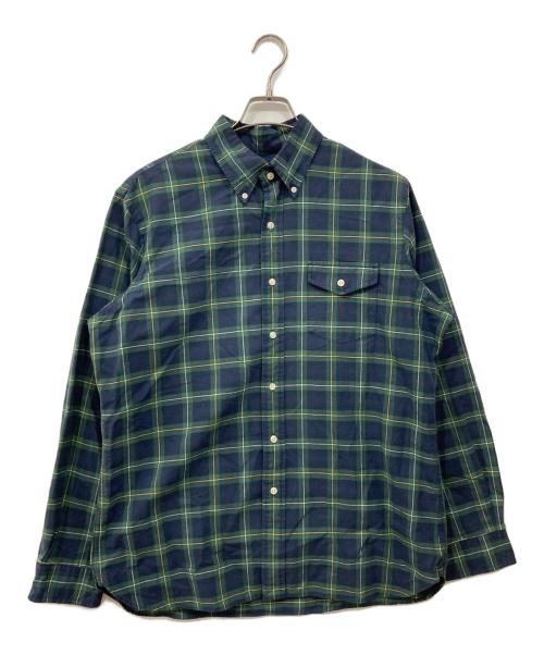 RALPH LAUREN（ラルフローレン）RALPH LAUREN (ラルフローレン) チェックボタンダウンシャツ グリーン×ネイビー サイズ:Lの古着・服飾アイテム