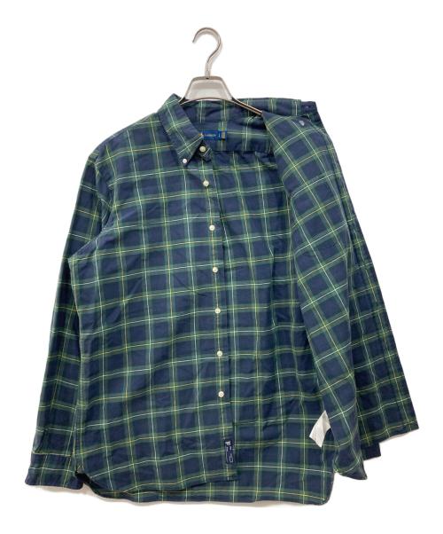 RALPH LAUREN（ラルフローレン）RALPH LAUREN (ラルフローレン) チェックボタンダウンシャツ グリーン×ネイビー サイズ:Lの古着・服飾アイテム