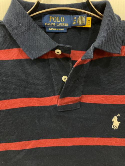POLO RALPH LAUREN（ポロ・ラルフローレン）POLO RALPH LAUREN (ポロ・ラルフローレン) ポロシャツ ネイビー×レッド サイズ:XSの古着・服飾アイテム