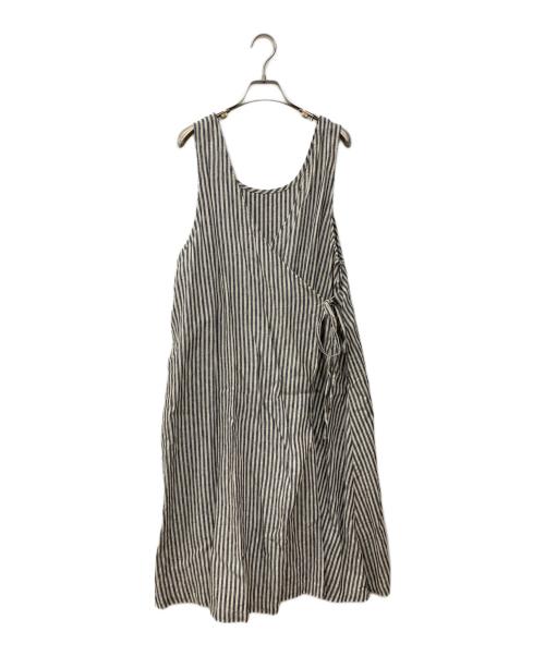 nest Robe（ネストローブ）nest Robe (ネストローブ) リネンワンピース ブルー×アイボリー サイズ:Freeの古着・服飾アイテム