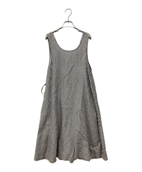 nest Robe（ネストローブ）nest Robe (ネストローブ) リネンワンピース ブルー×アイボリー サイズ:Freeの古着・服飾アイテム