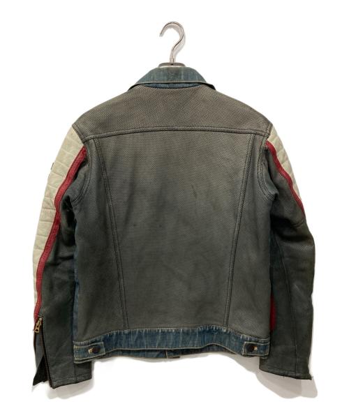 Schott（ショット）Schott (ショット) レザー切替デニムジャケット インディゴ サイズ:Mの古着・服飾アイテム