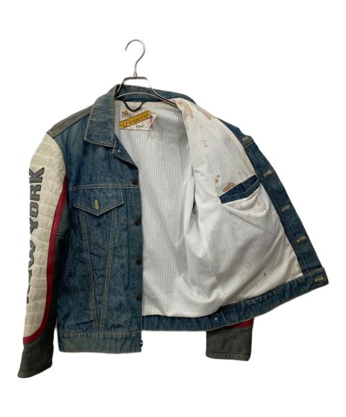 Schott（ショット）Schott (ショット) レザー切替デニムジャケット インディゴ サイズ:Mの古着・服飾アイテム