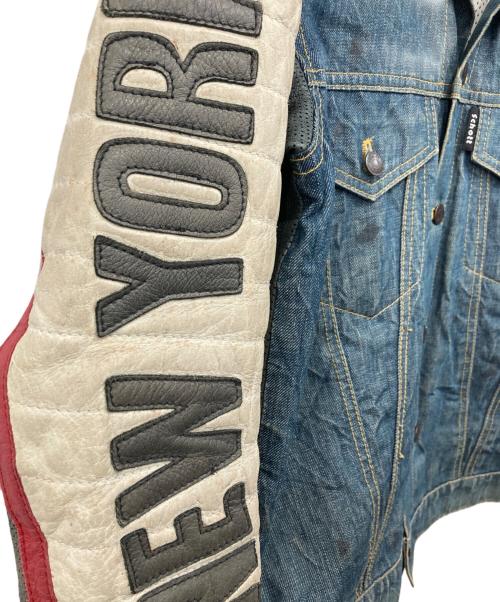 Schott（ショット）Schott (ショット) レザー切替デニムジャケット インディゴ サイズ:Mの古着・服飾アイテム