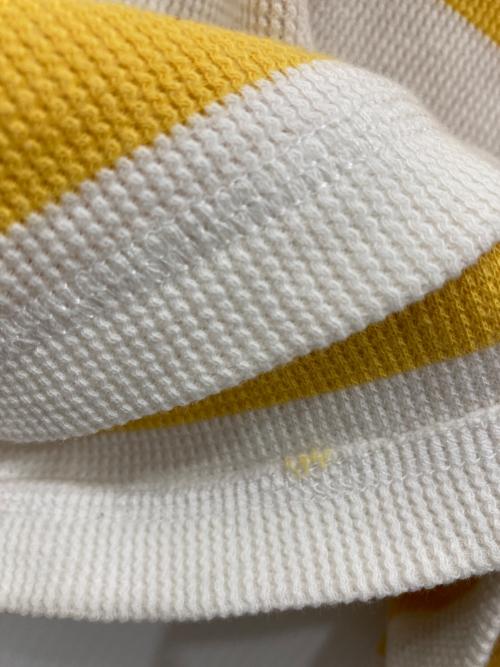 stussy（ステューシー）stussy (ステューシー) ボーダーカットソー イエロー×ホワイト サイズ:Lの古着・服飾アイテム