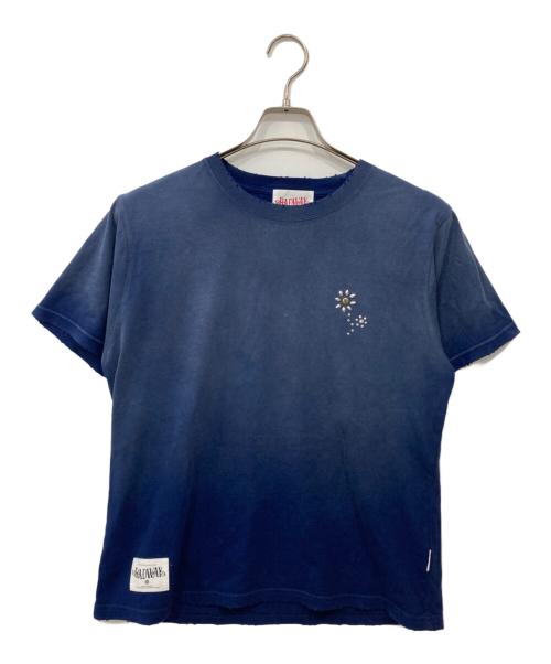 BADWAY（バッドウェイ）BADWAY (バッドウェイ) フラワースタッズグランジTシャツ ネイビー サイズ:Mの古着・服飾アイテム