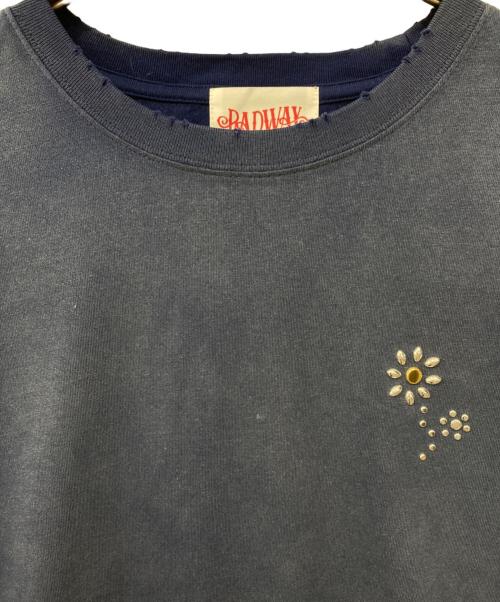 BADWAY（バッドウェイ）BADWAY (バッドウェイ) フラワースタッズグランジTシャツ ネイビー サイズ:Mの古着・服飾アイテム