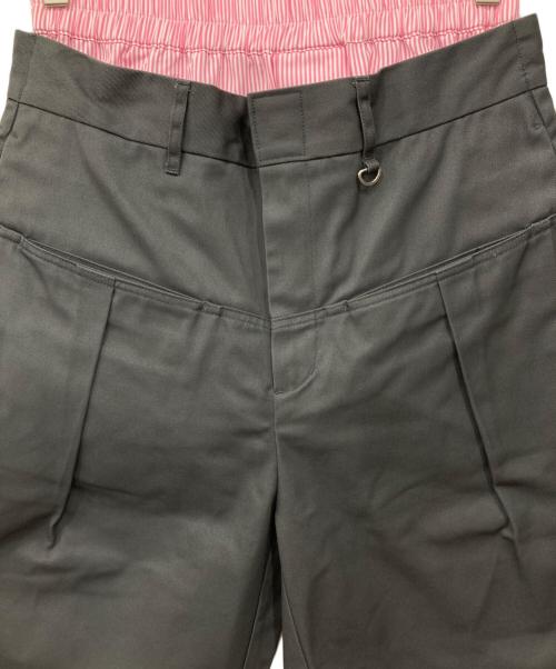 Dickies（ディッキーズ）Dickies (ディッキーズ) CAMPHOR WOOD (カンファーウッド) レイヤードボクサーカットオフワイドチノショーツ グレー×ピンク サイズ:Mの古着・服飾アイテム