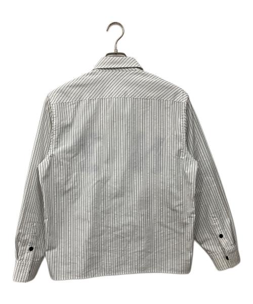 WOKE EDGE（ウォーク エッジ）WOKE EDGE (ウォーク エッジ) NYグリットストライプシャツ ホワイト×ブルー サイズ:Sの古着・服飾アイテム