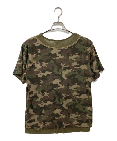 Abuku（アブク）Abuku (アブク) 2レイヤードヘンリーラインストーンT カーキ サイズ:Lの古着・服飾アイテム