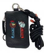 ear PAPILLONNER×PEZイアパピヨネ×ペッツ）の古着「牛革モバイルストラップショルダー」｜ブラック