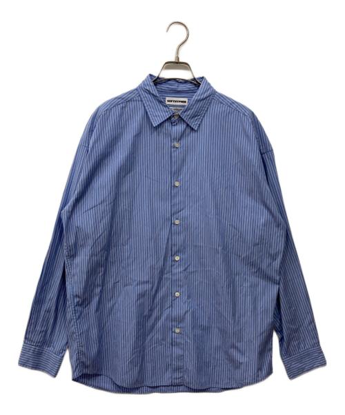 SOFTHYPHEN（ソフトハイフン）SOFTHYPHEN (ソフトハイフン) THOMAS MASON (トーマスメイソン) ストライプシャツ ブルー サイズ:03の古着・服飾アイテム