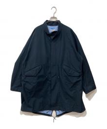 Powderhorn Mountaineering（パウダーホーン マウンテニアリング）の古着「ナイロンスタンドカラーコート」｜ネイビー