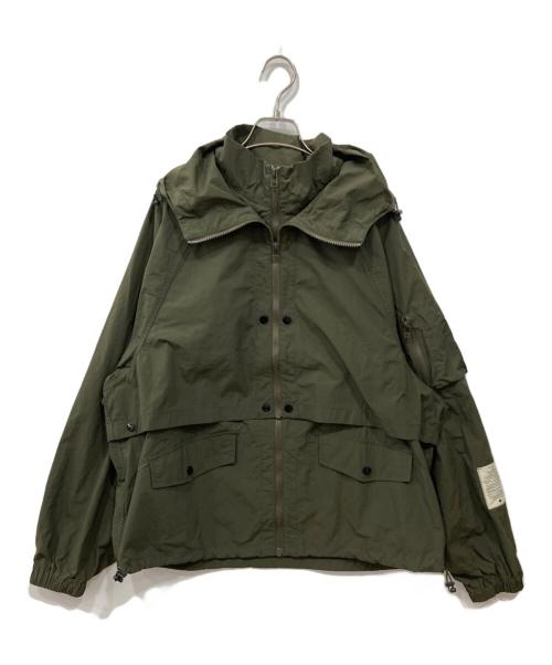 CLUB STUBBORN（クラブスタボーン）CLUB STUBBORN (クラブスタボーン) ナイロンフーデッドジャケット カーキ サイズ:Mの古着・服飾アイテム