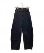 YANUKヤヌーク）の古着「カーブテーパードデニムパンツ」｜ブラック