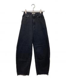 YANUK（ヤヌーク）の古着「カーブテーパードデニムパンツ」｜ブラック