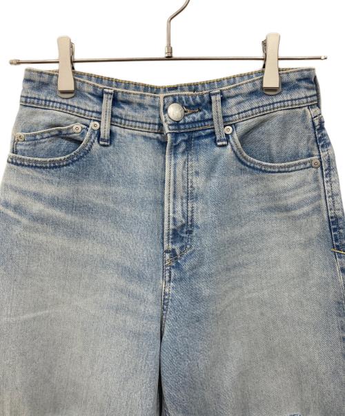 YANUK（ヤヌーク）YANUK (ヤヌーク) バギーストレートデニムパンツ インディゴ（ダメージヴィンテージサックス） サイズ:W22の古着・服飾アイテム